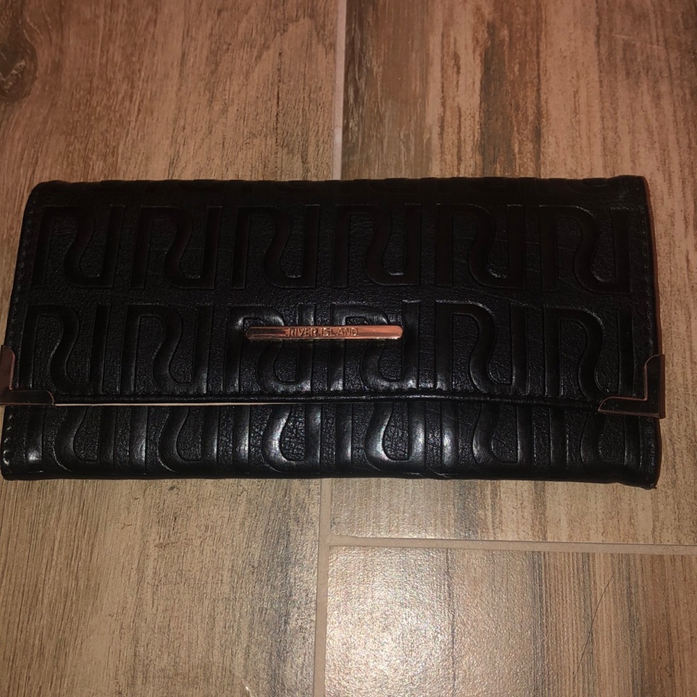 Black embossed River Island wallet